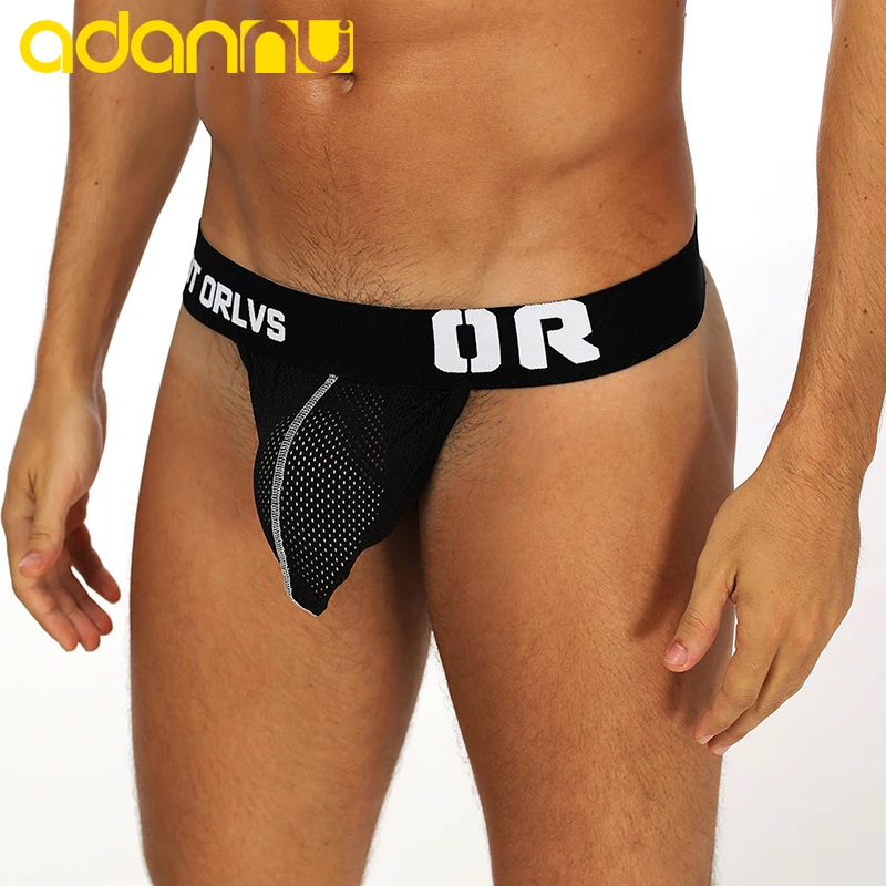 ADANNU бренд мужские нижнее белье сексуальный сетчатый бандаж Трусики Cueca Gay Нижнее