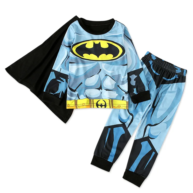 Детская одежда на Рождество, хлопковые костюмы высокого качества с Бэтменом и Суперменом, детская одежда, спортивный костюм для мальчиков, комплекты одежды