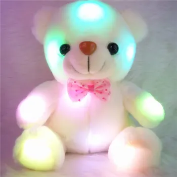 

Cute Teddy Bear Creative Toy Gift Luminous Doll Bear Hug Colorful Flash Light Led Plush Toy Birthday Christmas Gift