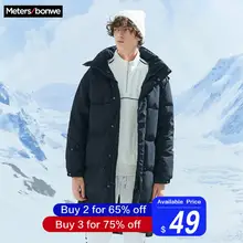 Metersbonwe новые зимние куртки, деловые длинные толстые зимние пуховики, мужские одноцветные модные пальто, теплая верхняя одежда