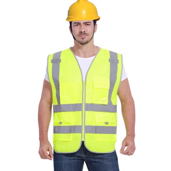 

Reflective Safety Vest High Visibility Workwear Vest Multi pockets Working Clothes Outdoor Running Cycling Sport Safety Clothing