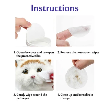 

130 Pcs Pet Cleaning Wipes Facial Paper Towels Pet Eye Wet Wipes Cat Dog Tear Stain Remover Cleaning Pads Towels Hot
