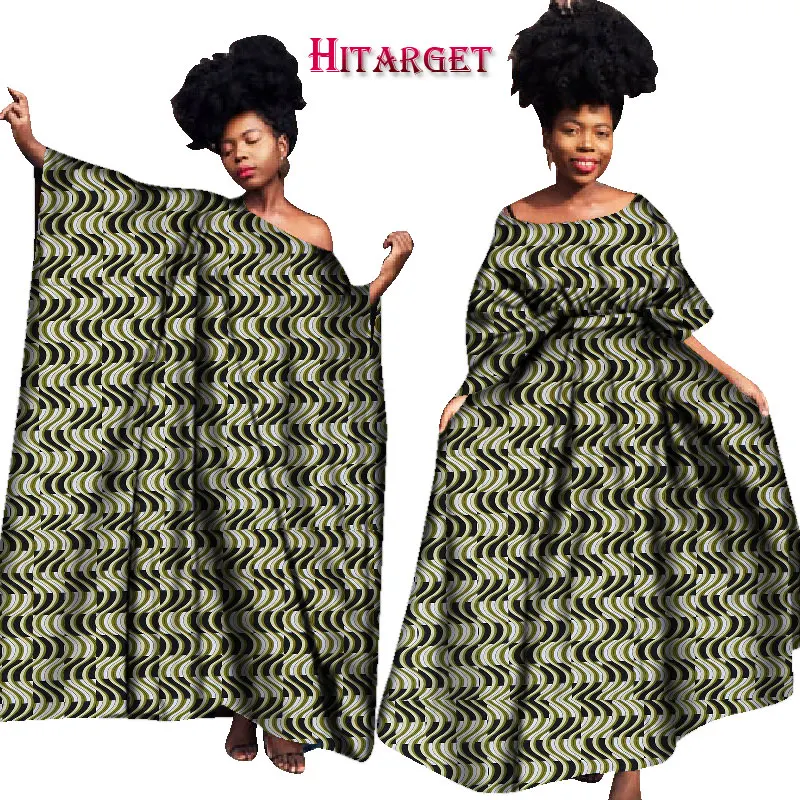 Винтажные африканские платья для женщин Bazin Riche Kanga одежда большой халат Vestidos Dashiki Африканские Восковые платья с принтом Одежда WY1701