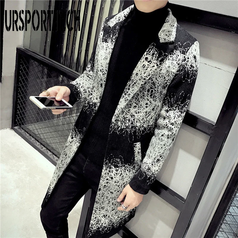 Korean Style Autumn Men Woolen Coat Fashion Slim Fit Men Jacket Trench Coat Windbreaker Overcoats Dress Coat Abrigo Largo Hombre Korean Style Autumn Men Woolen Coat Fashion Slim Fit Men Jacket Trench Coat Windbreaker Overcoats Dress Coat Abrigo Largo Hombre