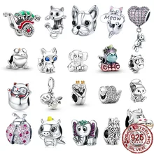 Hot 100% 925 Sterling Silver Fox Elephant Snail Charm Beads Suitable For Original Pandora Bracelet Diy Make Accessory Wholesal