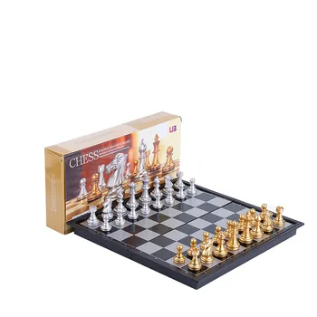 

Medieval Chess Set With High Quality Foldable Chessboard 32 Chess Pieces Magnetic Board Game Chess Figure Sets Table Games Gift
