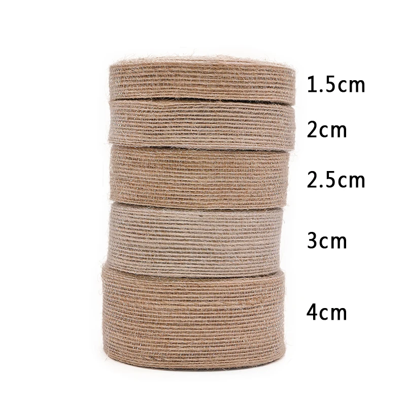 10M/roll 15-38mm Natural Jute Burlap Ribbon Hemp Ribbon Material Wedding Party Home DIY Gift Box Wrapping Belt Decoration Crafts