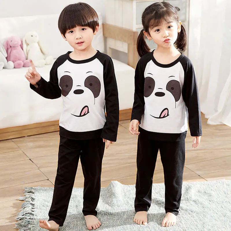 

XZ-Dark Circles Bear Children Pullover Sweet Cute Cartoon Casual Tracksuit Two-Piece Set