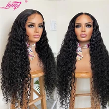 30 Inch Deep Wave Frontal Wig Brown Lace Closure Wig Pre Plucked Brazilian Glueless T Part Lace Front Human Hair Wigs For Women