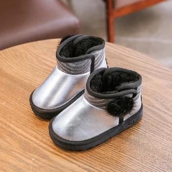 

Winter Kids snow boots for girl thick Children's casual shoes warm plush boys girls shoes Martin boots for baby soft bottom 2020