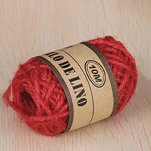 10M/Roll Hemp Twine String Photo Wall Gift Box Craft Making Material Hemp Rope - Color: Red