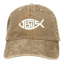 Мужская винтажная Регулируемая хлопковая бейсбольная кепка с изображением Иисуса христианского рыбки, Джинсовая Шляпа для папы, ковбойская шляпа