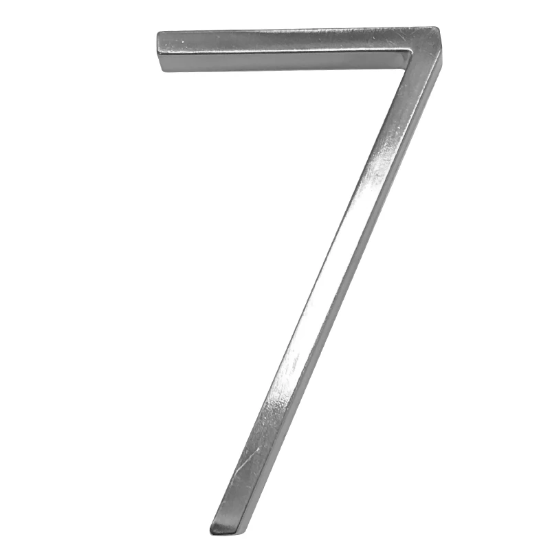 12 см Серебряный знак номера дома #7 букв алфавита 5 дюймов. Даш Slash Signage домашние