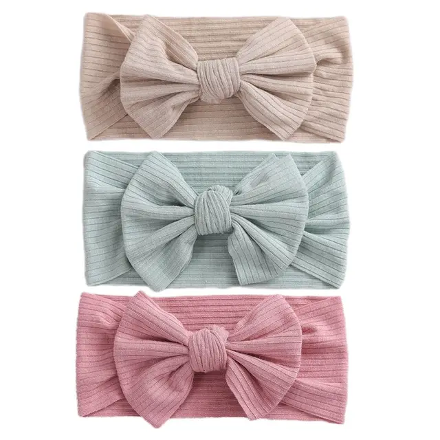 3Pcs/Lot Baby Headband Sets Bow Baby Girl Nylon Headbands Twist Cable Soft Knot Turban Kids Headwear Baby Accessories Haarband 16