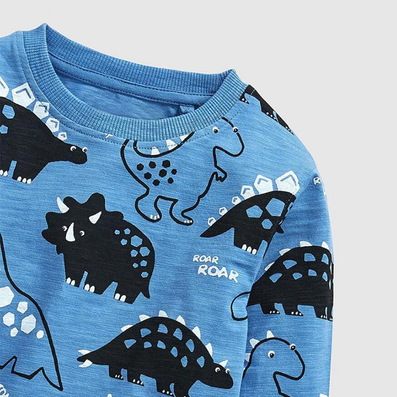 Children Dinosaur Print Clothes Sweatshirts Boys Hoodies Costume Long Sleeve Hoodie Kids O-Neck Autumn Winter Clothing