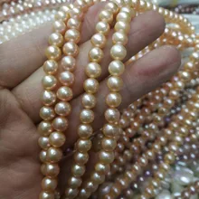  Good Quality Pearl Strand 3-4mm Wholesale Beautiful Zhuji Natural Freshwater Round Pearl Strand for Jewelry Making 
