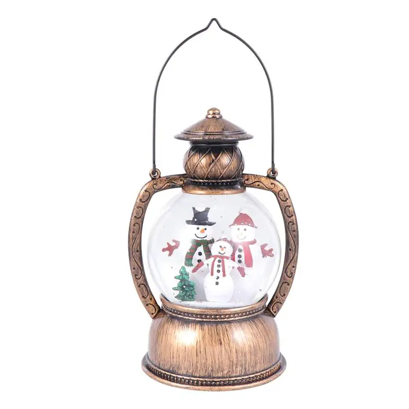 1PC Xmas Handle Lamp Snowman Pattern Christmas Hanging Light Decorative Lamp For Home Yard Garden No Battery