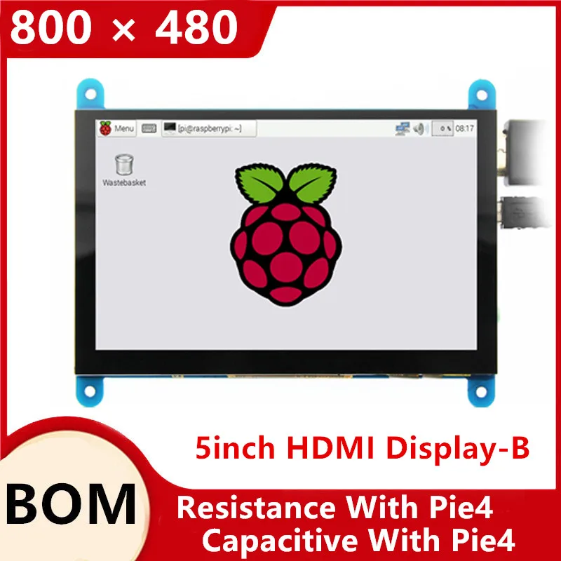 LCD module 5.0 inch Pi TFT 5 Resistive Touch Screen shield HDMI interface for Raspberry 3 A+/B+/2B | Электронные компоненты и