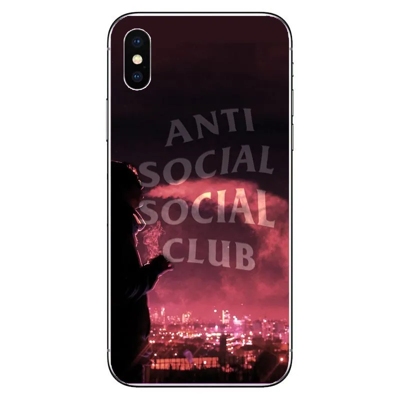 ASSC анти Social Club Логотип Новый мягкий чехол для iPhone 7 7Plus 8 8Plus 6 6s Plus X Xs Max XR 5s 5 SE чехлы