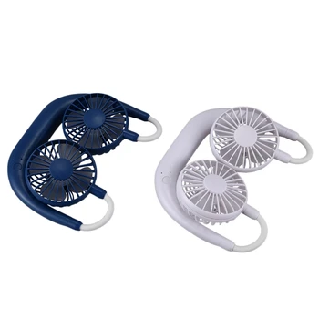 

New Small Personal Fan Battery Operated ,Portable Fan Rechargeable with Mini USB, Wearable Hanging Necklace Fan 2 Pcs