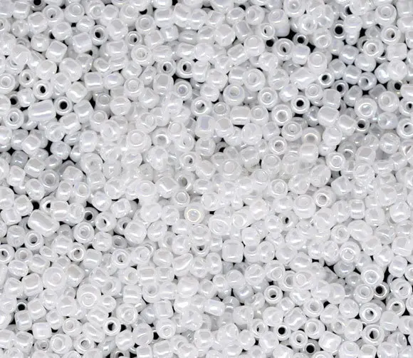 Бусины из белого стекла 250 г 2 мм|seed beads|bead spacersround shape |