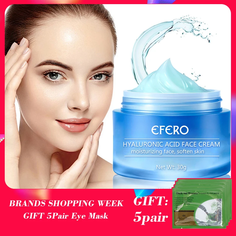 

efero Hyaluronic Acid Face Cream Moisturizer Skin Whitening Cream Anti Aging Wrinkles Essence Acid Lifting Firming Face Serum