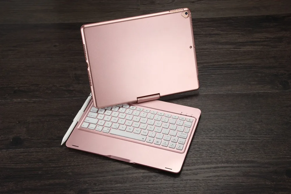 360 Вращающийся чехол-клавиатура с подсветкой для Apple iPad 10,2 7-го поколения A2197 A2198, чехол-накладка с карандашом