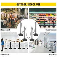 VEVOR 4pcs 6pcs Plastic Stanchion Outdoor Queue Barrier C-Hooks Fillable Base with 39Inch Plastic Chain for Access Crowd Control 2