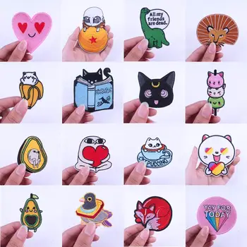 

Cartoon/Embroidery Patch Cat Iron On Patches For Clothing Animal Embroidered Patches On Clothes Stickers Cloth Applique Stripes