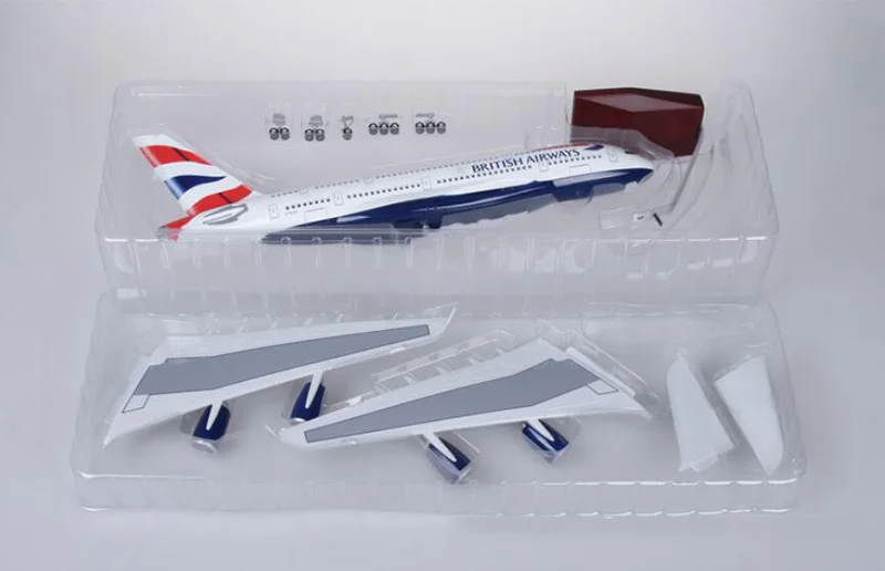 1/160 масштаб 50,5 см авиакомпания Airbus A380 британская модель самолета W свет и колесо литье под давлением пластиковые смолы самолет для сбора