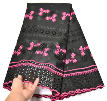 

latest swiss voile lace 2019 african lace fabric Black nigerian lace fabrics for wedding tissu african broderie TV-985