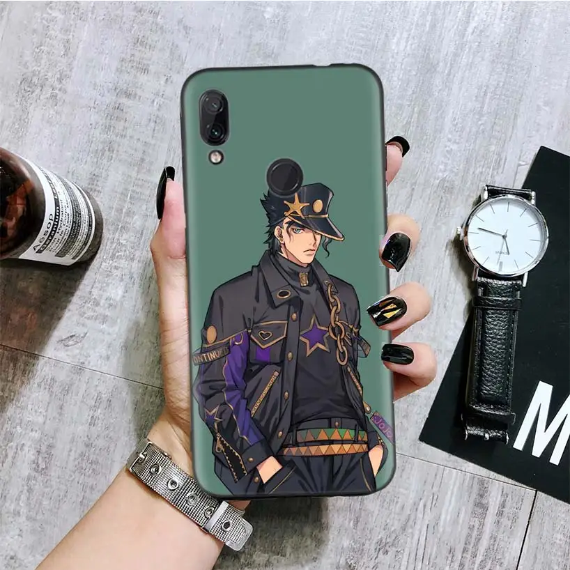 JoJo невероятное приключение черная крышка чехол для телефона для Xiaomi Redmi Note фотоаппаратов моментальной печати 8 7 7S 7A 6 S2 GO K20 Pro 6A mi 6X 5X A1 CC 9 8 Coque - Цвет: BA066-8