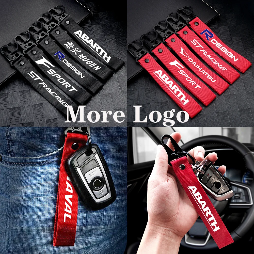 Car 1PCS Riband Key Chain Key Ring Lanyard For TRD TOYOTA C-HR RAV4 Yaris Camry Land Cruiser Avalon Highlander Mirai Prado