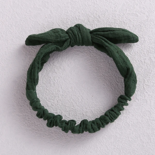 Baby Elastic Hair Bands Girl Headband Cotton Linen Kids Headwear Knot Hair Accessories Toddler Rabbit Ear Turban Playa Ties Soft 11