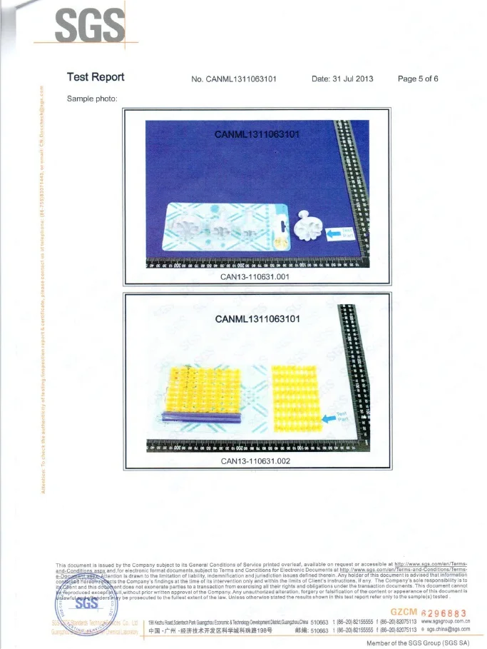 plastic fondant mold SGS Testing report_5