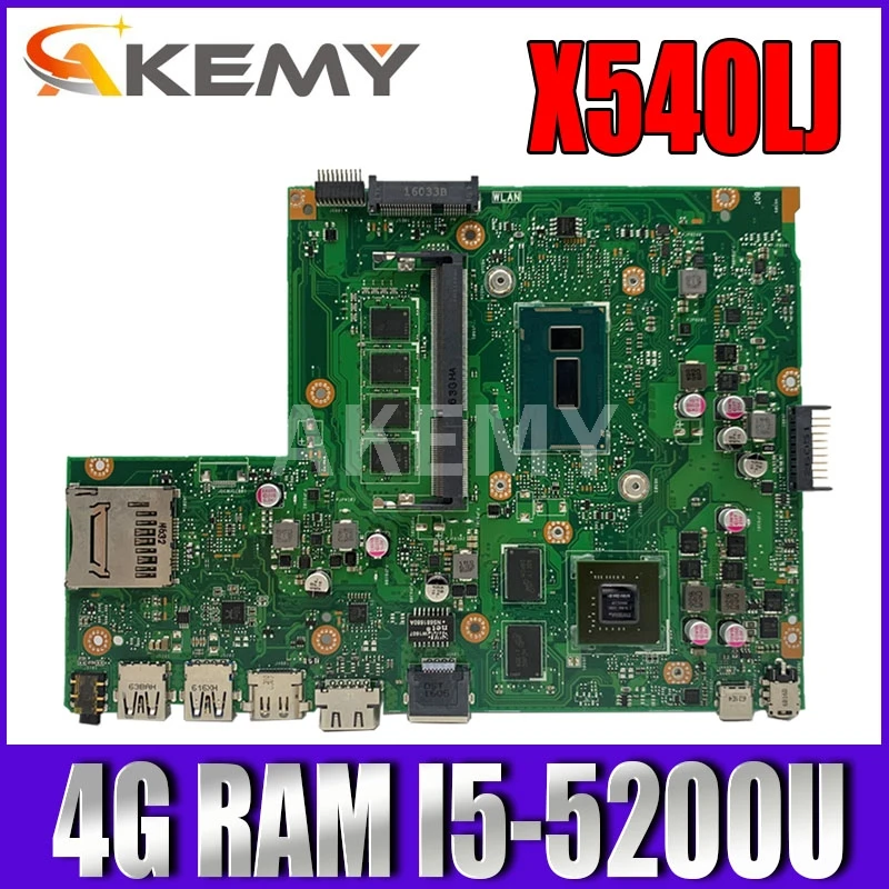Akemy X540LJ материнская плата для Asus X540L F540LA X540LA ноутбука 4G RAM I5-5200U GT920M-2GB REV2.1 тест