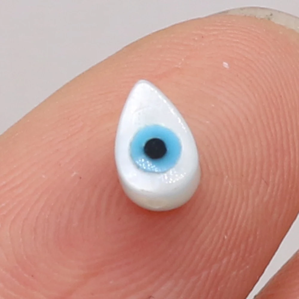 4 Stück natürliche Muschel blau griechisches Auge böser Blick Perlmutt Perlen Charms für DIY Schmuckherstellung Halskette Armband Zubehör – Detail 19