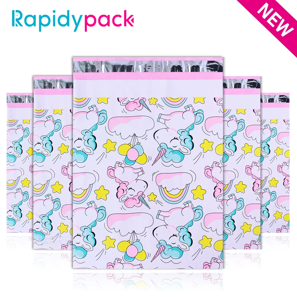 

10x13'' Pink Cute Unicorn Printing Poly Mailer Gift Shipping Envelopes with Self Seal No Bubble Padded Courier Packaging Bags