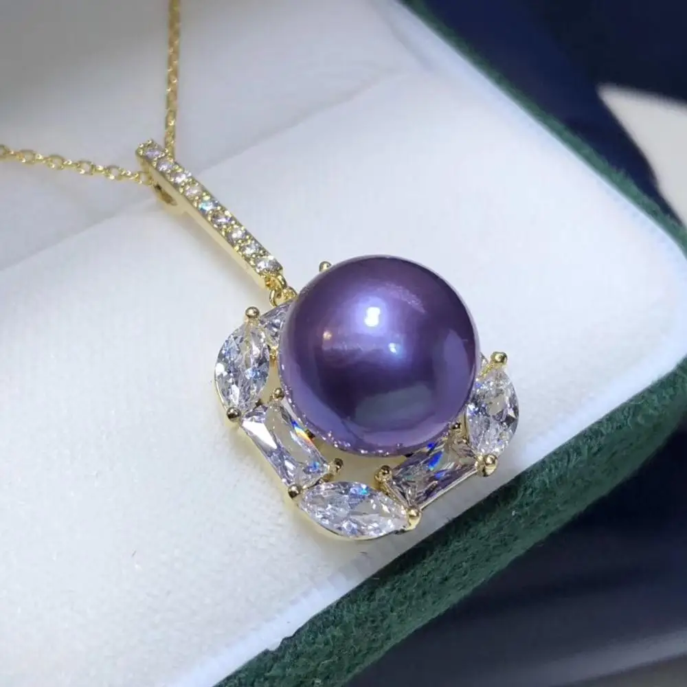 Хорошее ювелирное изделие 1102 натуральный пресноводный фиолетовый жемчуг 11-10 мм подвеска ожерелья для женщин прекрасные жемчужные подвески