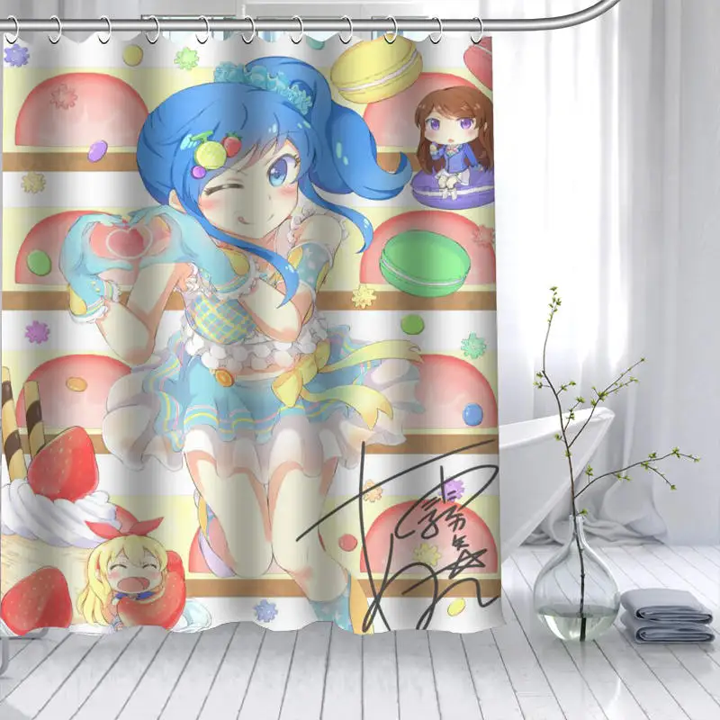 Горячая Aikatsu аниме девушка душ занавеска из полиэстеровой ткани 12 крючков для ванной водонепроницаемый плесени Забавный занавес для ванной - Цвет: 2
