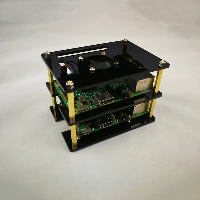 Для Raspberry Pi акриловый чехол с охлаждающим вентилятором для Raspberry Pi 4 Модель B/3B+/3B/2B