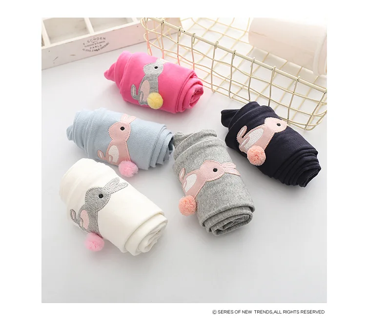 Spring And Autumn Children's Jeans Korean-style Pure Cotton New Style Cute Bunny GIRL'S Leggings Long Pants Fashion