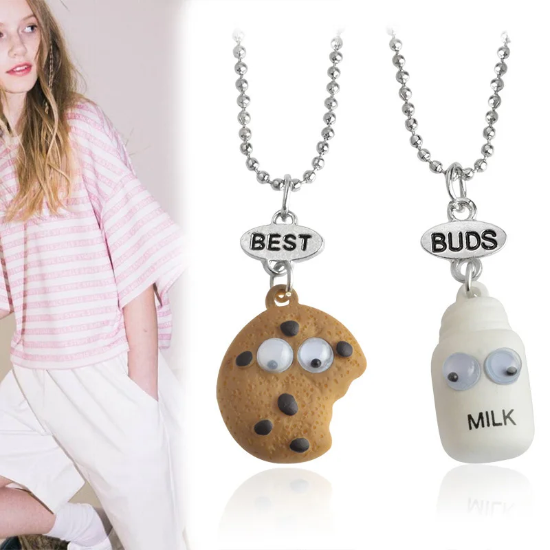 2 шт./компл. печенья молока лучшие друзья/подвеска для лучших друзей Цепочки и