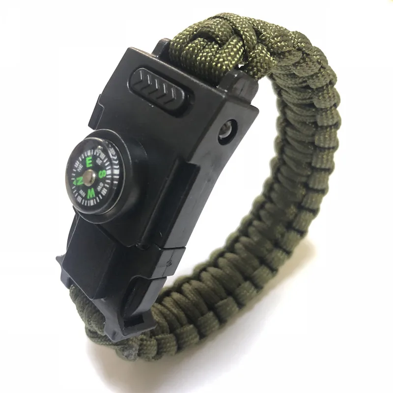 Светодиодные фонари Paracord 550 4 мм браслет многофункциональный парашютный шнур треккинг Пешие прогулки аварийный набор выживания браслет часы веревка - Цвет: Army green
