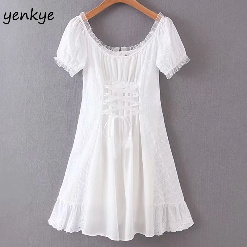 Shoulder White Lace Dress Romantic Lady ...