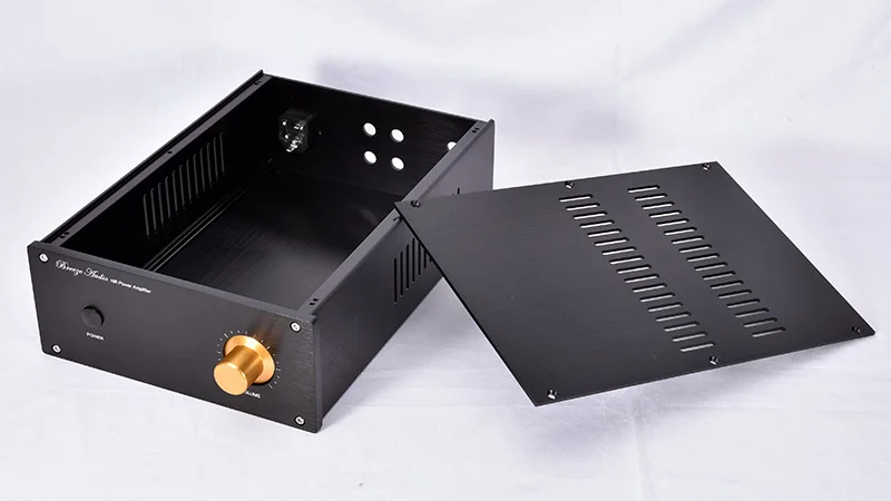 JC229 черный алюминиевый усилитель шасси HIFI усилитель мощности чехол предусилитель корпус DIY коробка 220 мм* 90 мм* 311 мм