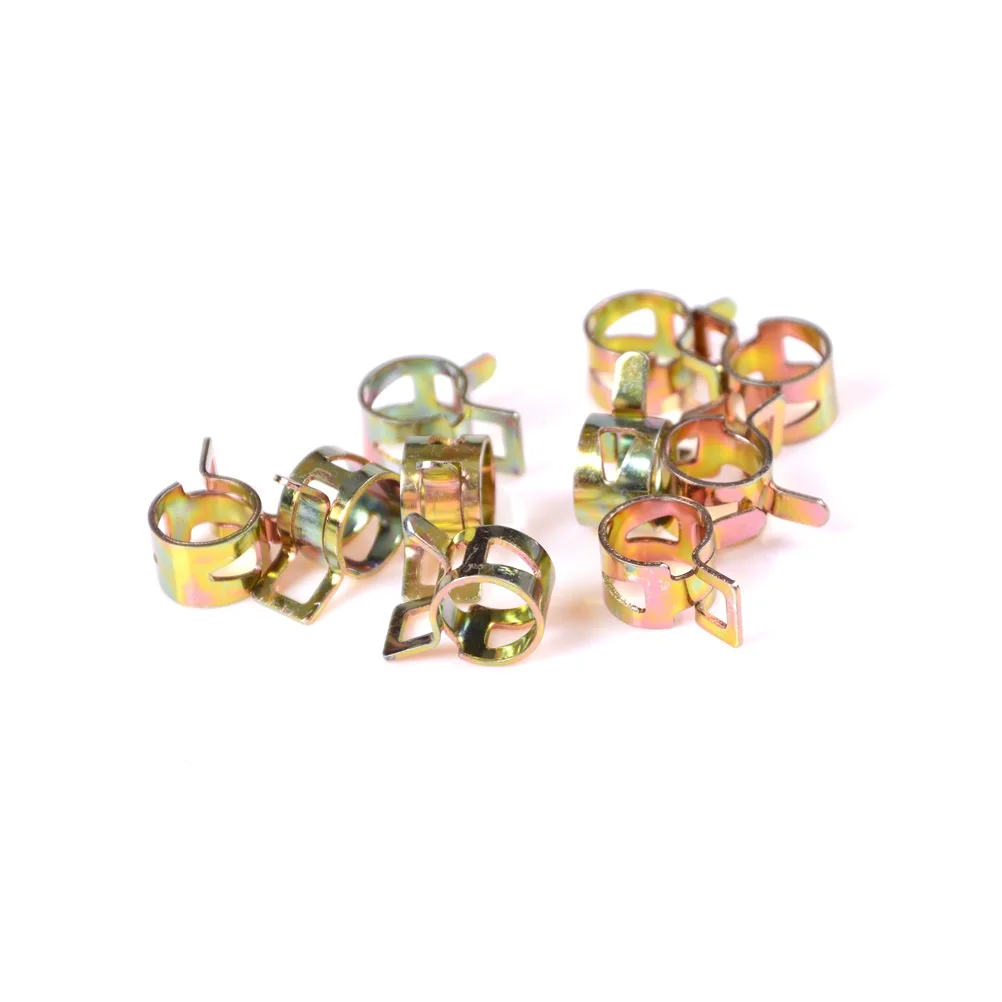 10Pcs/set Motorcycle 5-10mm Spring Clip Vacuum Fuel Hose Line Silicone Pipe Tube Band Clamps Fastener