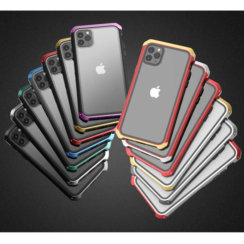 Для iPhone 11 Pro Max 11 Роскошная алюминиевая металлическая рамка+ 9H стеклянная задняя крышка чехол для iPhone XR XS Max 7 8 Plus IP111