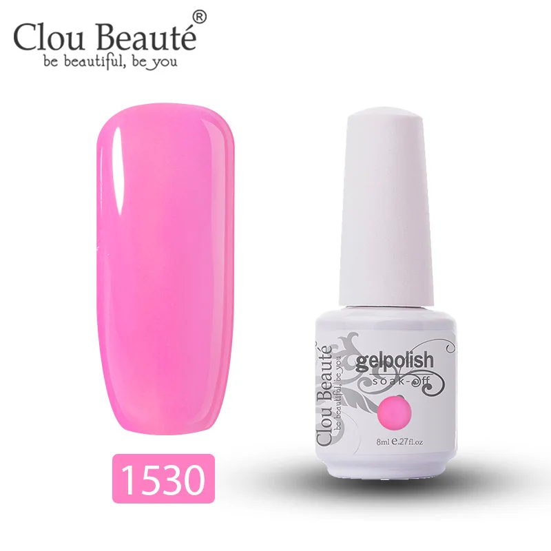 1530 Clou Beaute Гель-лак для ногтей Гибридный блеск для ногтей Цветной Гель-лак неоновый гель для ногтей 8 мл UV Vernis Полупостоянный праймер верхнее покрытие - Цвет: 1530