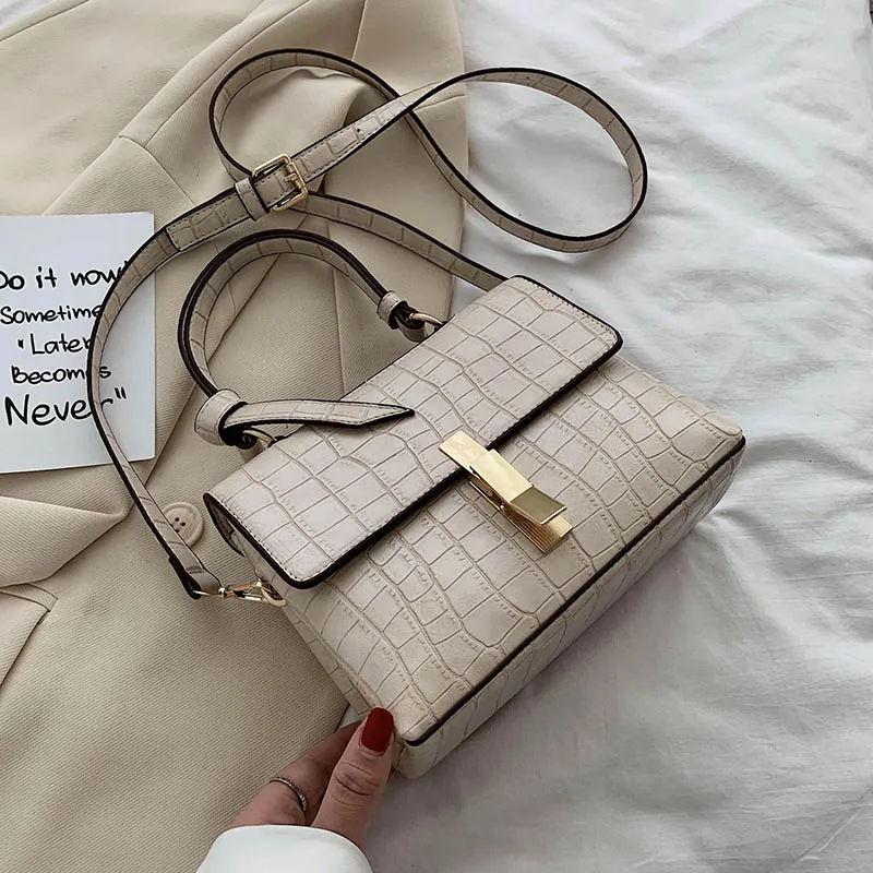 

Small PU Leather Stone Pattern Crossbody Bags for Women 2020 Fashion Lady Shoulder Handbag Female Design Travel Totes